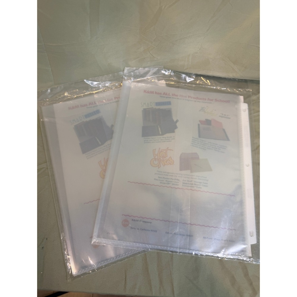 K&M Top Loading Sheet Protectors 10 Pack Lot of 2 Vintage Clear Binder Sleeves - Picture 2 of 2